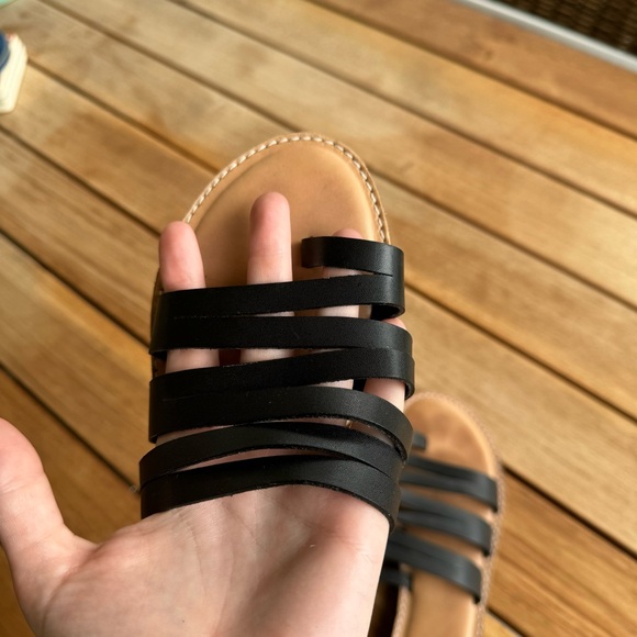 Caslon Black Leather Sandals - Picture 4 of 5